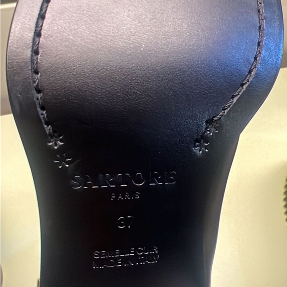 SARTORE MADE IN ITALY LEATHER Women's Black Knee-High Boots - Picture 6 of 10